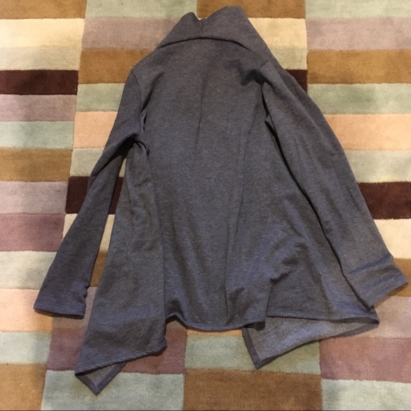 Bobeau one button cardigan, blue gray heather, S - Picture 3 of 3